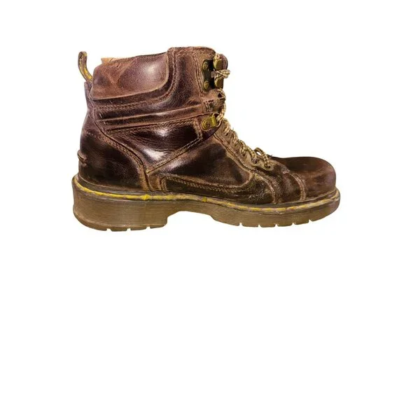 VTG Dr. Martens Soren Air Wair Brown Leather Distressed Work Boots 9M 10W Grunge - Picture 10 of 10